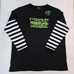 Dolls Kill x Marilyn Manson Long Sleeve Logo T-Shirt - Adult Size 2XL